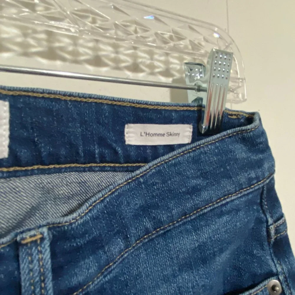 Frame Denim Mens L'Homme Skinny Jeans Mid-Rise, Semi-Dark Jenson Wash Sz 29